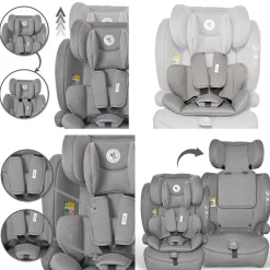 Lorelli Kindersitz Rio i-Size (76 - 150 cm) Isofix Top Tether Kissen verstellbar hellgrau
