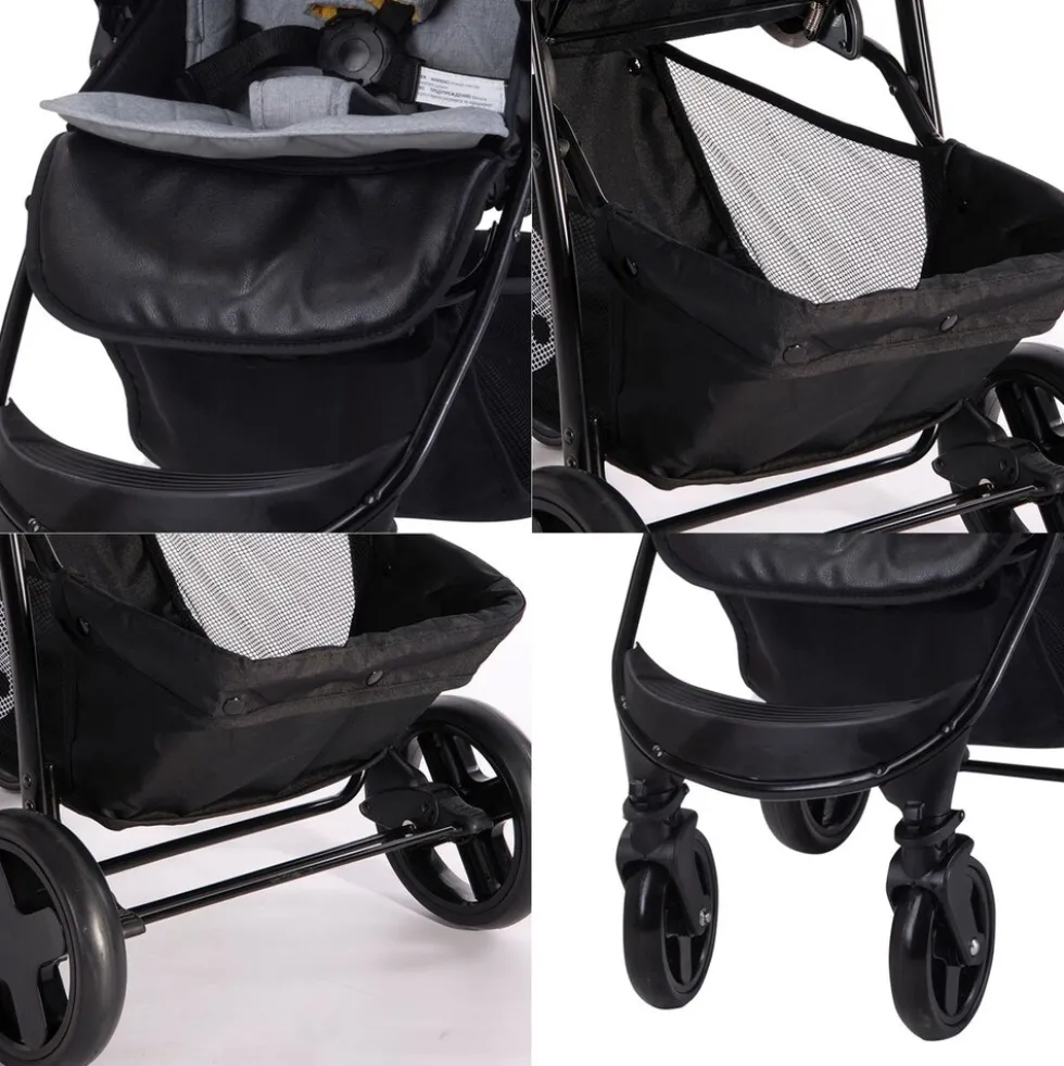 Lorelli Kinderwagen Buggy Olivia, Zubehörbox, Fußabdeckung, verstellbar, Korb gelb