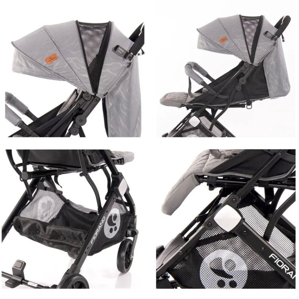 Lorelli Kinderwagen Fiorano faltbar, Ablagekorb, Frontbügel abnehmbar, Bremse schwarz