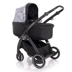 Lorelli Kinderwagen 2 in 1 California Babywanne Sportsitz Alurahmen Wickeltasche grau