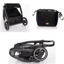 Lorelli Kinderwagen 2 in 1 California Babywanne Sportsitz Alurahmen Wickeltasche grau