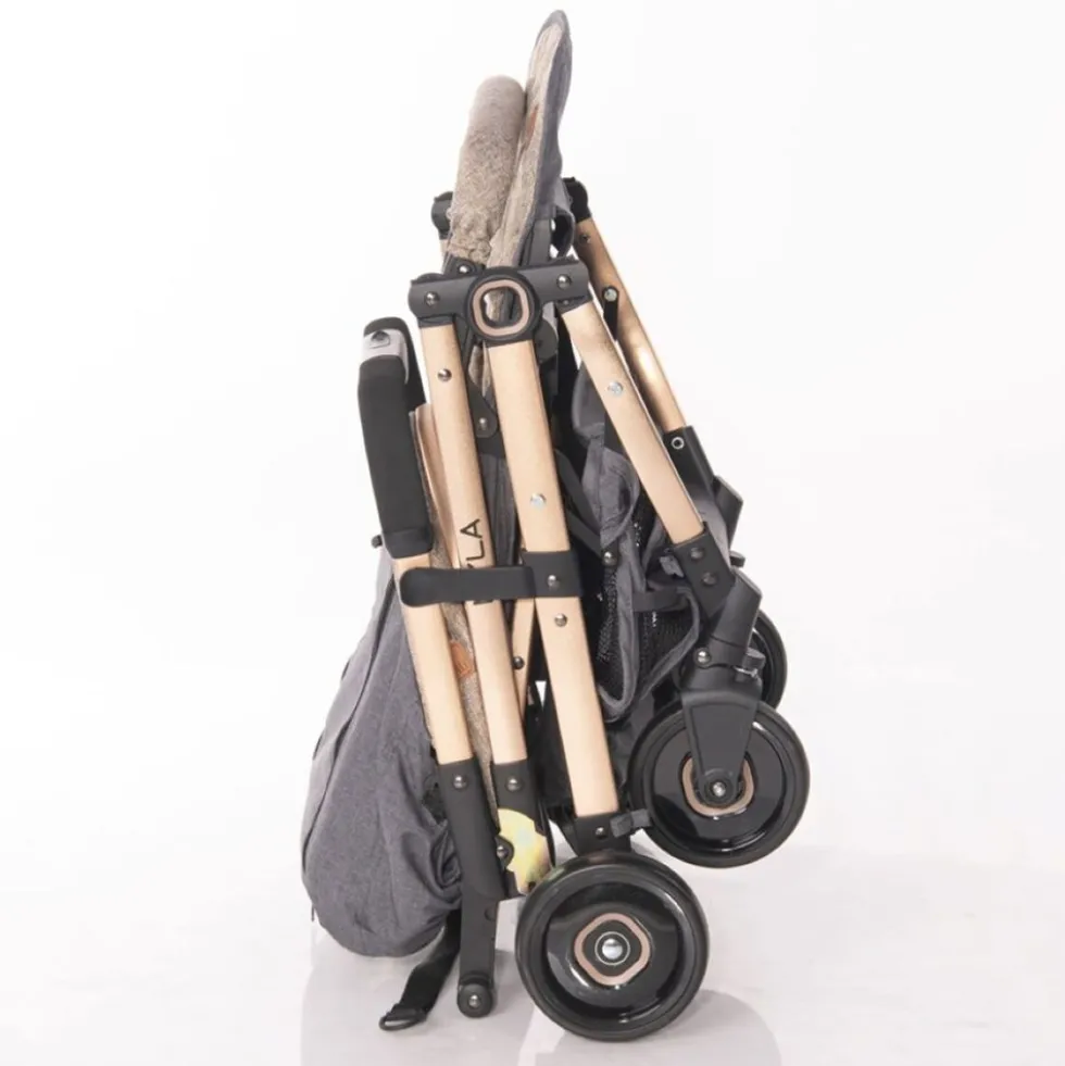 Lorelli Kinderwagen Myla Aluminiumrahmen Korb Fußsack klappbar mit Zusatzgriff gelb