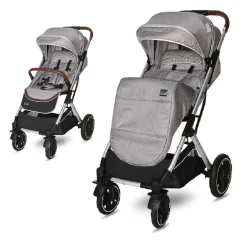 Lorelli Kinderwagen Storm Buggy, Fußabdeckung, PU-Räder, Sonnendach, verstellbar grau/schwarz