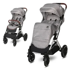 Lorelli Kinderwagen Storm Buggy, Fußabdeckung, PU-Räder, Sonnendach, verstellbar grau/schwarz