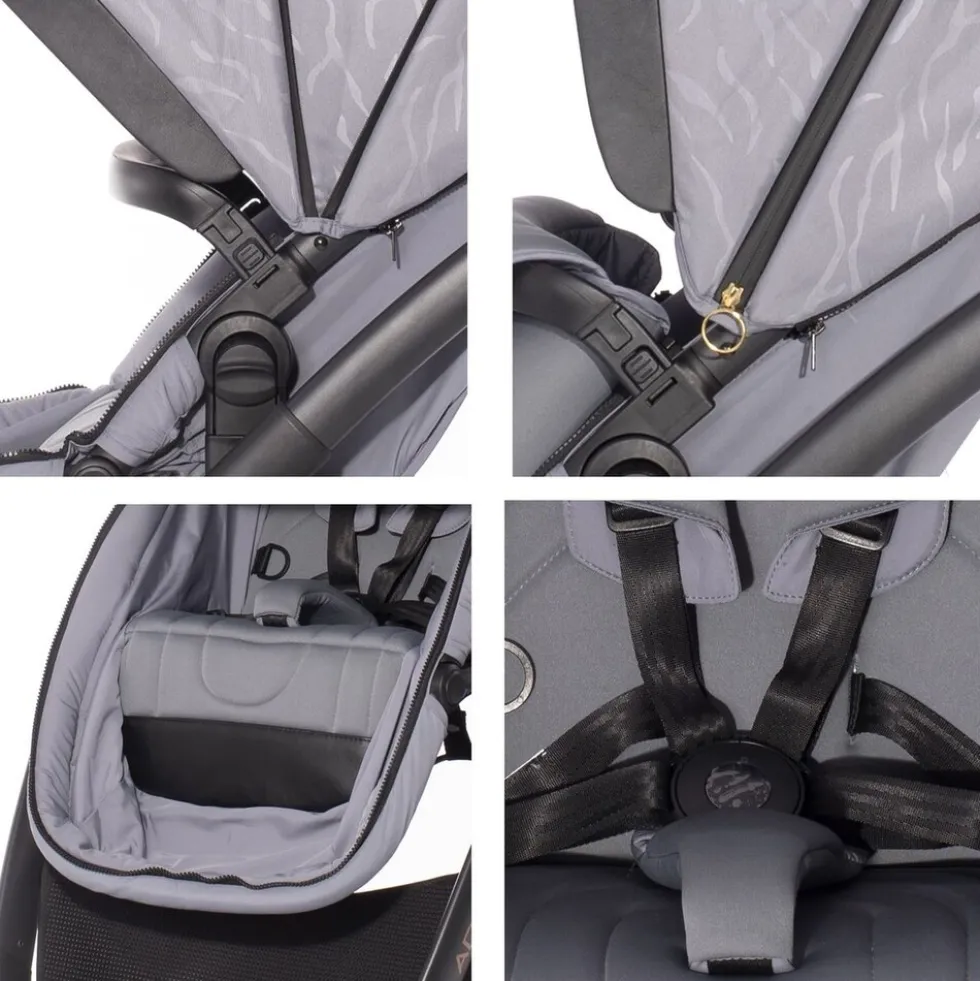 Lorelli Kombikinderwagen 2 in 1 Adria, Aluminiumrahmen, Wickeltasche, Adapter rot
