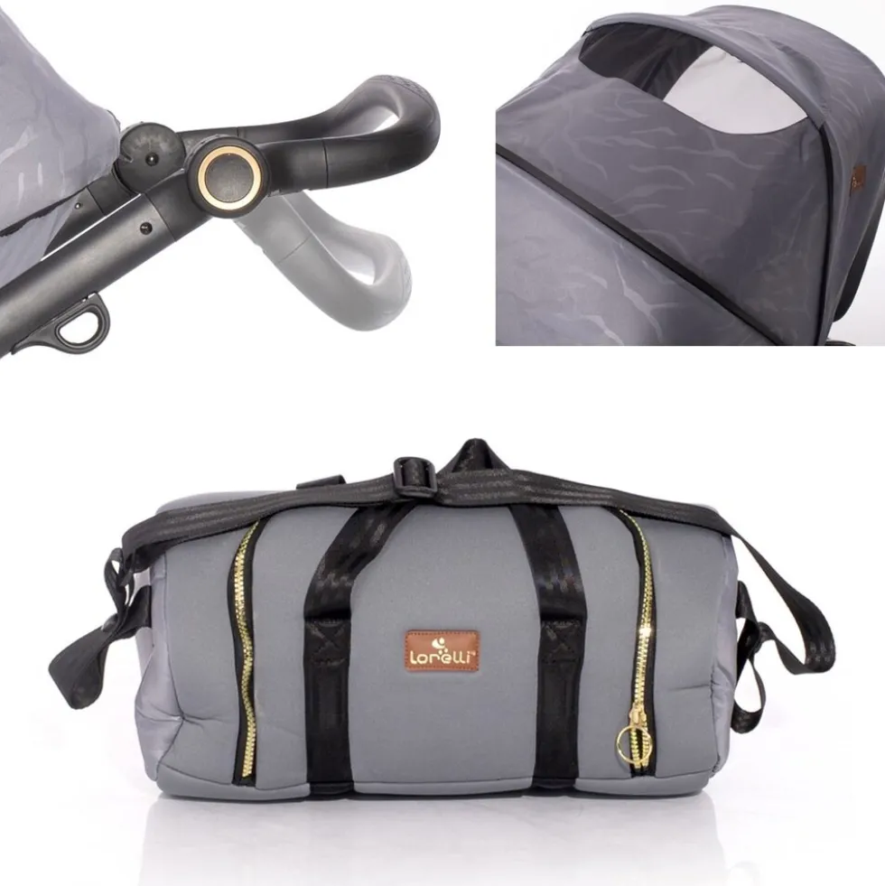 Lorelli Kombikinderwagen 2 in 1 Adria, Aluminiumrahmen, Wickeltasche, Adapter rot