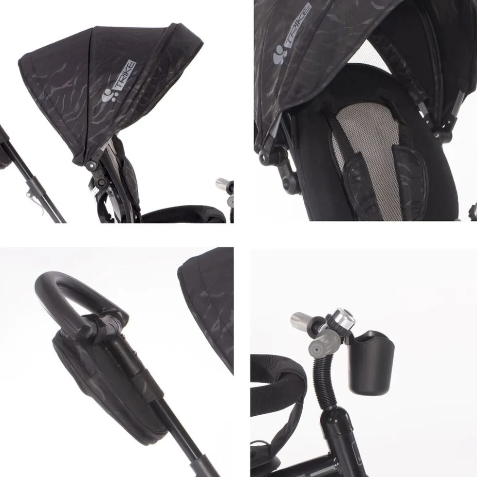 Lorelli Tricycle, Laufrad Rocket 4 in 1, Schubstange, Getränkehalter, umbaubar dunkelrot