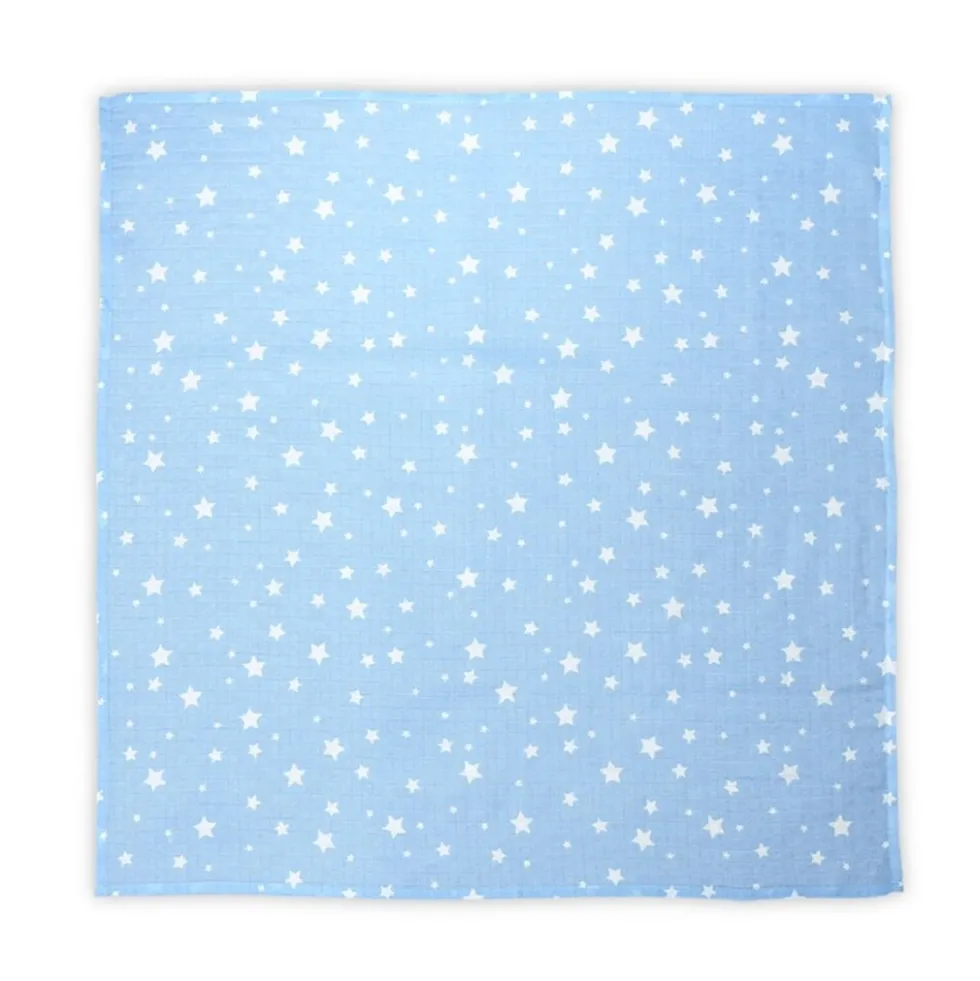 Lorelli Wickeldecke, Babydecke Musselin Baumwolle, Größe 80 x 80 cm, ab Geburt dunkelblau