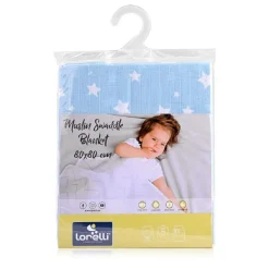 Lorelli Wickeldecke, Babydecke Musselin Baumwolle, Größe 80 x 80 cm, ab Geburt dunkelblau