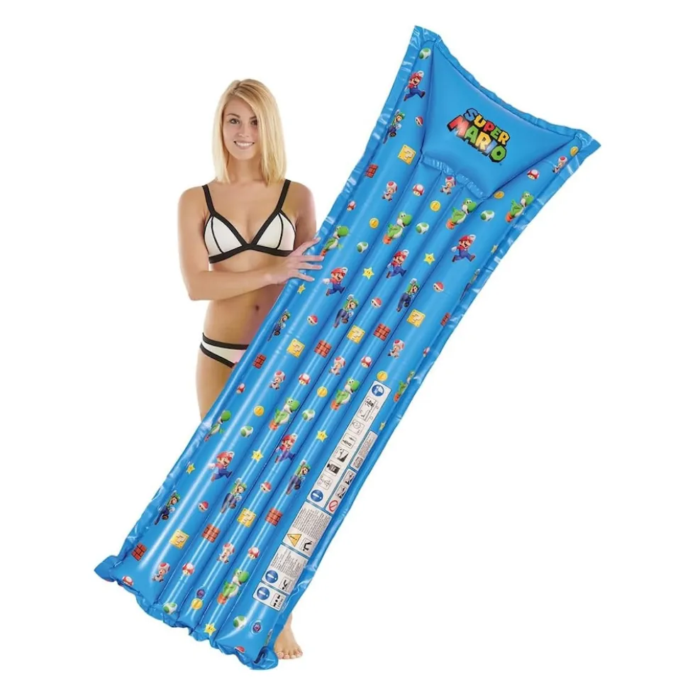 Luftmatratze Super Mario Happy People 177cm Matratze Luftbett Pool blau