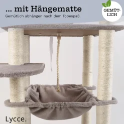 Lycce Kratzbaum ROYAL Katzenbaum mit Höhle und Hängematte, 145 cm