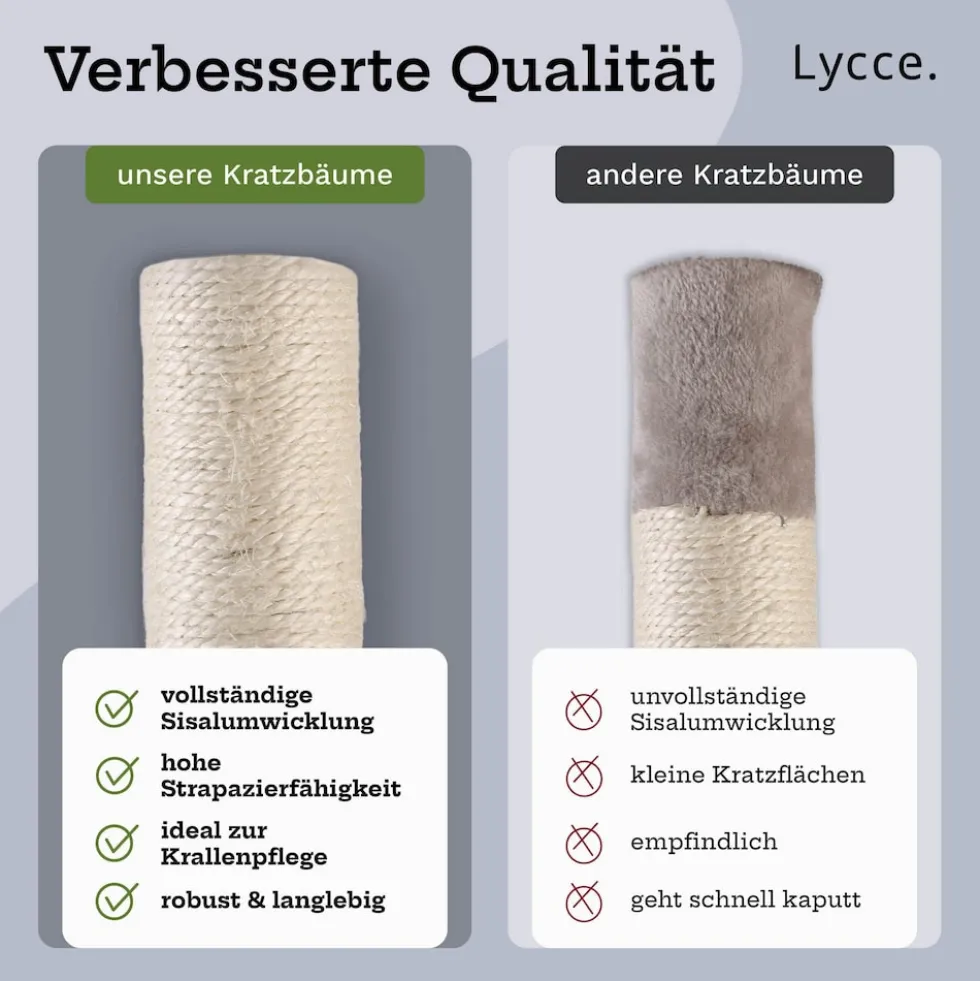 Lycce Kratzbaum ROYAL Katzenbaum mit Höhle und Hängematte, 145 cm