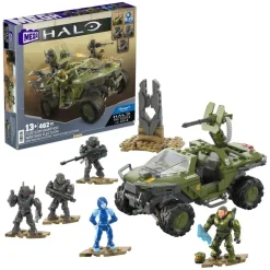 Mattel HNC57 - MEGA - Halo - Flotteneinsatzkommando Warthog Bausatz, 462 Teile