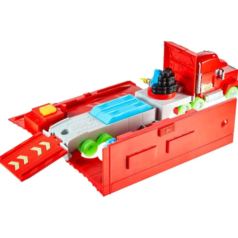 Mattel HPX76 - Disney Pixar Cars - 2-in-1 Spielset, Spielzeugtruck und Tuning-Station, Glow in the Dark