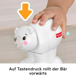 Mattel JDL63 - Fisher-Price - Krabbelspaß Eisbär zum Hinterherkrabbeln – Aktivitätsfahrzeug