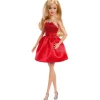Mattel JGD25 - Barbie - 80 Jahre Mattel Jubiläumspuppe, rubinrotes Partykleid, Sammelpuppe