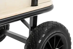 Miweba Holz-Bollerwagen Canvas, mit Dach, deichselgeführte Lenkachse, 180 kg, Profilreifen, Stahl
