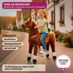 Miweba Pony Amadeus, Large, Spielpferd zum Reiten, ab 5 Jahren, integrierte Lenkung