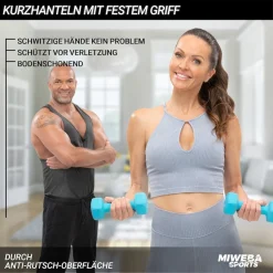 Miweba Sports Gymnastikhanteln 2er-Set NKH100, bodenschonend, 0,5-10 kg, Anti-Rutsch-Oberfläche (Grau, 2x 0,5 Kg)
