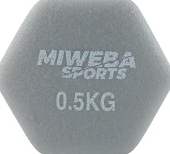 Miweba Sports Gymnastikhanteln 2er-Set NKH100, bodenschonend, 0,5-10 kg, Anti-Rutsch-Oberfläche (Grau, 2x 0,5 Kg)