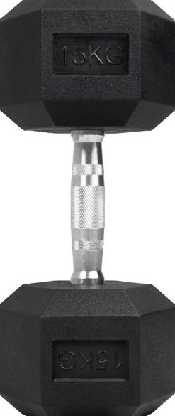 Miweba Sports Hexagon Kurzhanteln HGH100, Kurzhantel-Set, 2,5-15 kg, Gusseisen-Kern (Hantelpaar, 15 kg)