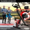 Miweba Sports Indoor-Cycle MX100 PRO mit Rückenlehne und ErgoGrip Griffen, klappbar (Pro, Schwarz/Grau)