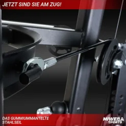 Miweba Sports 50in1-Kraftstation MK500 Pro, Fitnessstation mit ca. 60 kg Seilzug, Butterfly, Zugturm