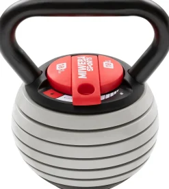 Miweba Sports Kettlebell KB300, verstellbar, 3,4-18 kg, 6 Gewichtscheiben, Easy-Lock-Mechanismus