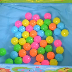 Moni 2 in 1 Kinderspielzelt Zoo 995-5001E, Bällebad, 50 Spielbälle, Stofftüren blau