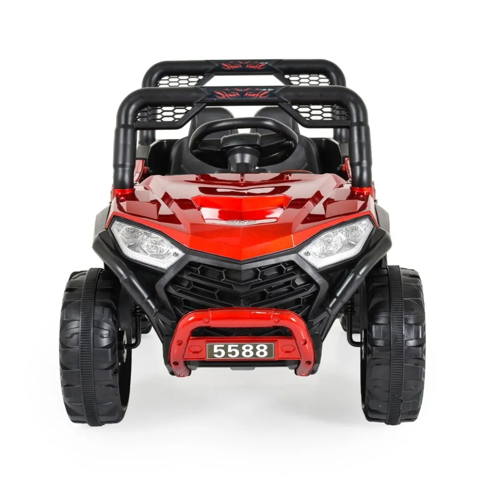 Moni Kinder Elektroauto Buggy Fast UTV 5588 metallic Fernbedienung MP3 USB Gurt rot