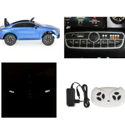 Moni Kinder Elektroauto Mercedes-AMG CLA 45 Bluetooth Fernbedienung vier Motoren blau