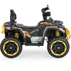 Moni Kinder Elektroquad Speed Kunststoffreifen Fernbedienung Scheinwerfer Musik gelb