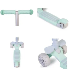 Moni Kinderroller Bubblegum 2 in 1, Höhe einstellbar, Sitz abnehmbar, 3 Räder grün