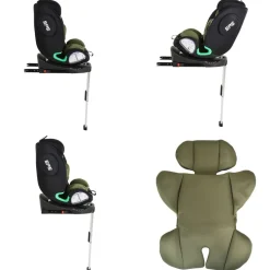 Moni Kindersitz Legend i-Size (40-150cm) Isofix 360 Grad-Drehung Stützbein SPS grün