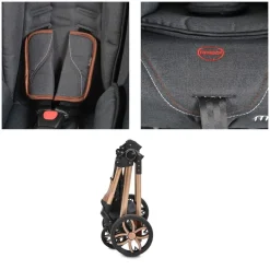 Moni Kinderwagen Alma Sportsitz Tragetasche umbaubar Wickeltasche Sitz umkehrbar hellgrau
