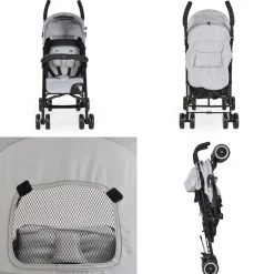 Moni Kinderwagen, Buggy Jerry, Sonnendach, schwenkbare Vorderräder, EVA-Räder grau/schwarz