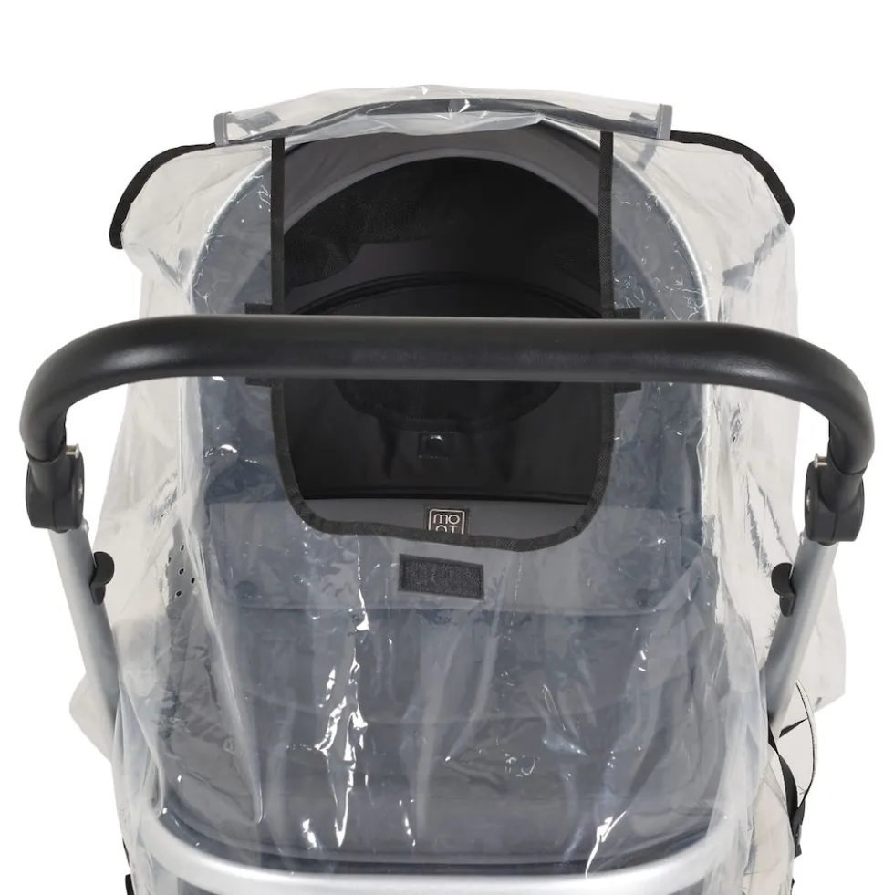 Moni Kinderwagen-Regenschutz Bimbro universal, Belüftungslöcher, für Einsitzer transparent