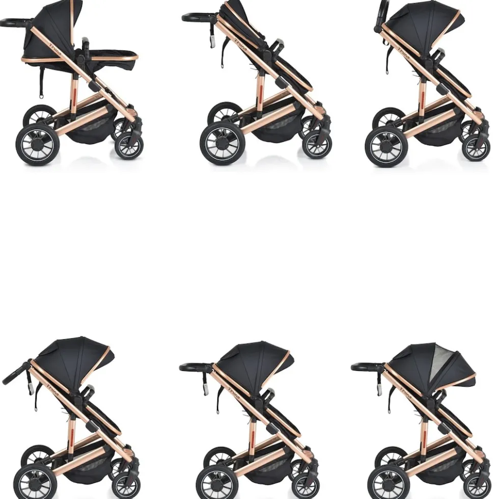 Moni Kombikinderwagen 2 in 1 Thira Babywanne, umbaubar, Sportsitz, Fußabdeckung schwarz