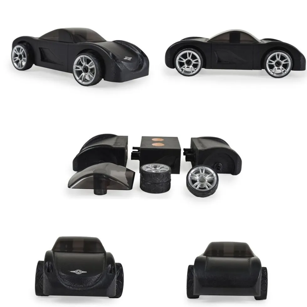 Moni Mini Spielzeug Holzautos Sportwagen 3er Set 53111 ab 3 Jahre geeignet bunt