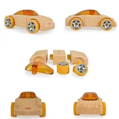 Moni Mini Spielzeug Holzautos Sportwagen 3er Set 53111 ab 3 Jahre geeignet bunt