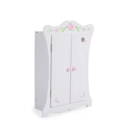 Moni Puppenkleiderschrank PH12B011, Holz, Maße 42,5 x 22 x 57 cm, 3 Kleiderbügel weiß