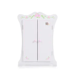 Moni Puppenkleiderschrank PH12B011, Holz, Maße 42,5 x 22 x 57 cm, 3 Kleiderbügel weiß