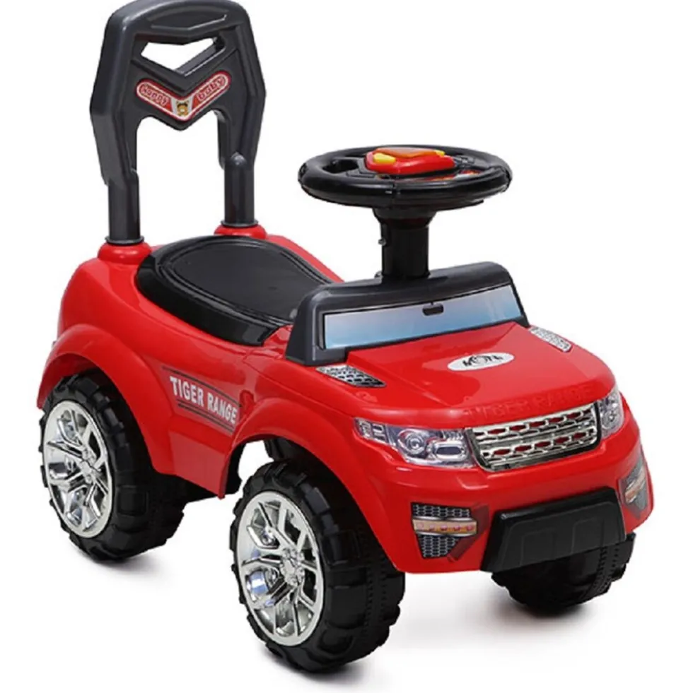 Moni Rutschauto Tiger Range mit Musik- und Lichtfunktion, Staufach im Sitz rot