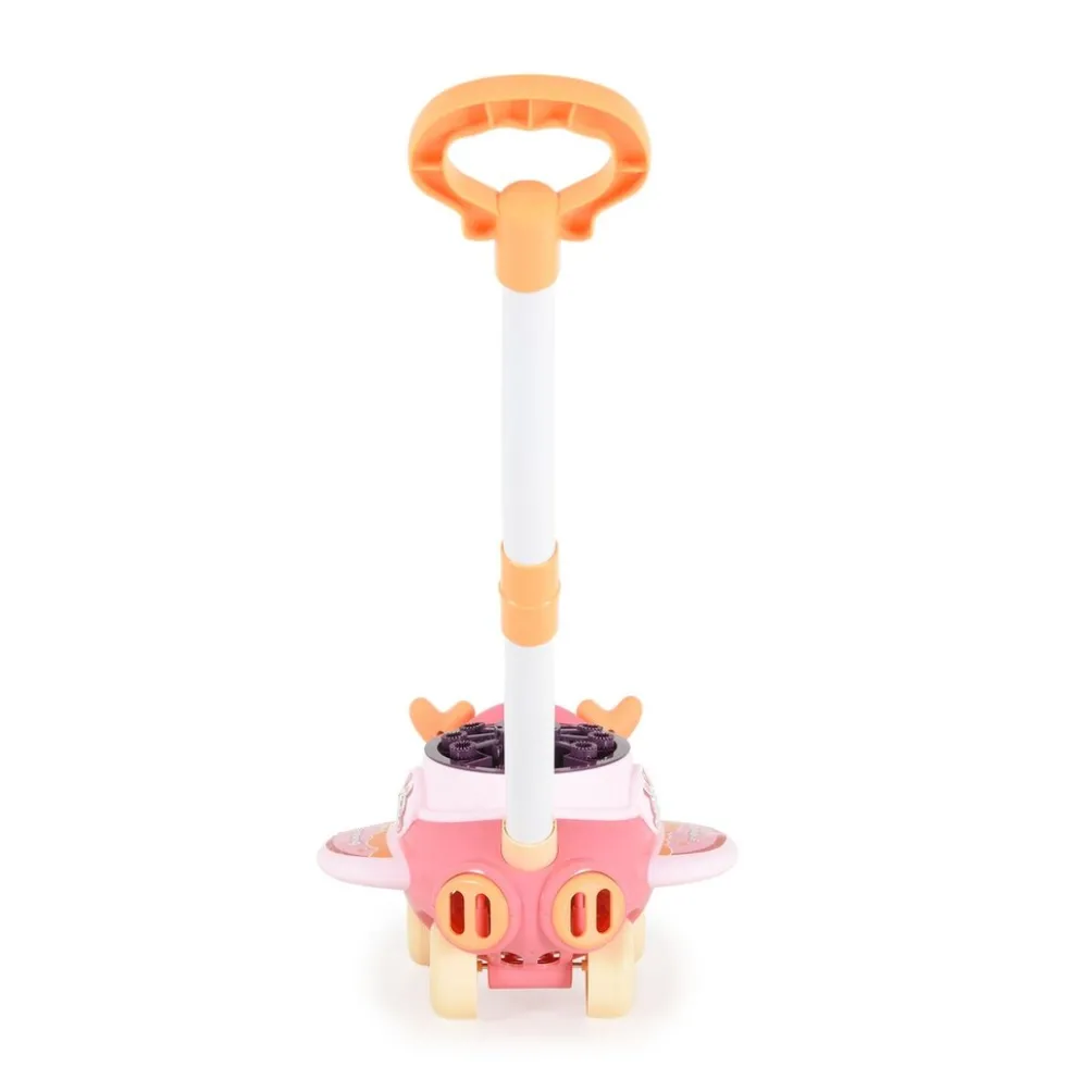 Moni Schiebespielzeug Flugzeug Seifenblasen, für drin und draußen, Höhe 46,5 cm rosa