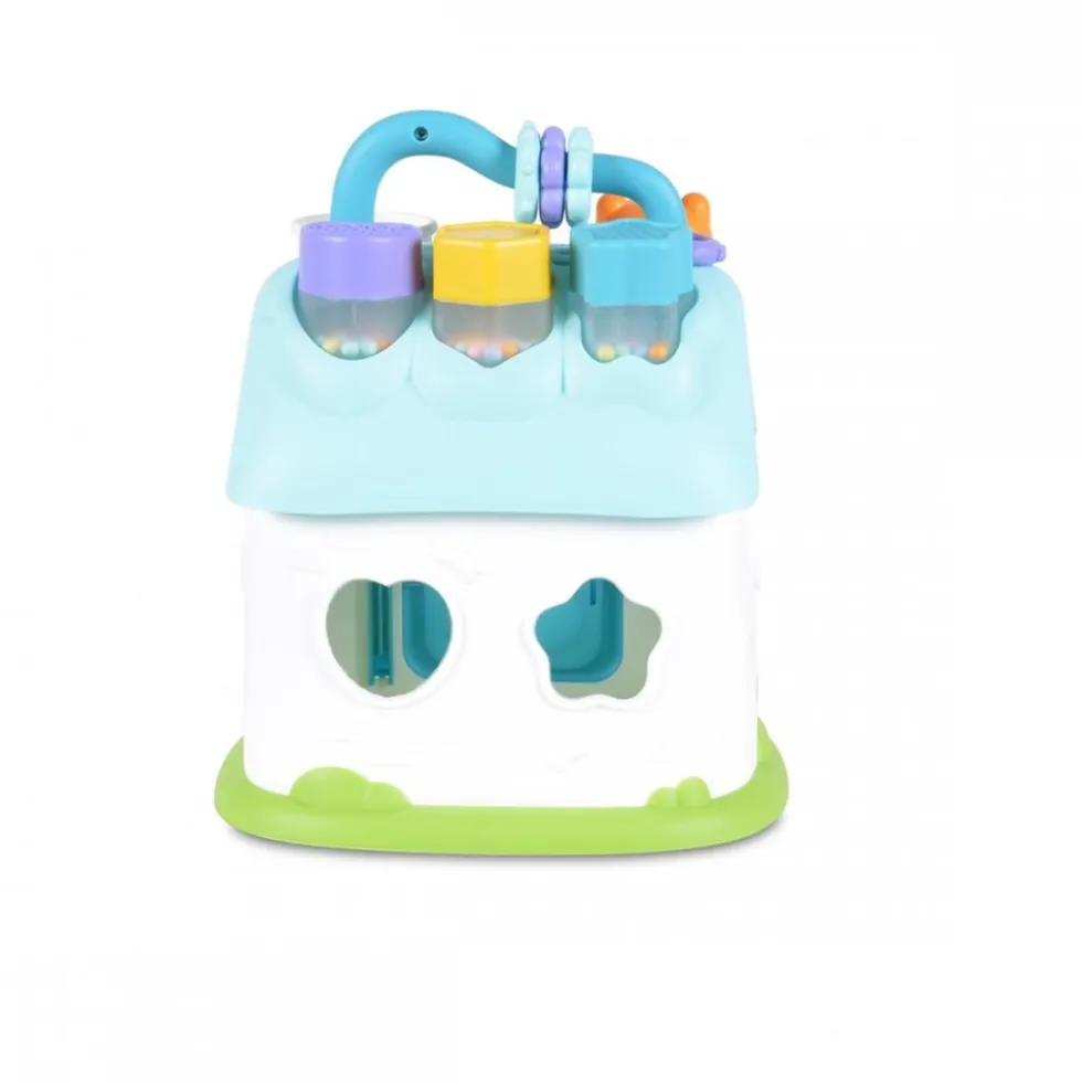 Moni Sortierspiel Elfenhaus QX-91163E Musik, Licht Formsortierspiel Formen Griff blau