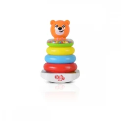 Moni Stapelturm 35785 Bär und Ringe, lustiger Stapelspaß, bunte Stapelpyramide