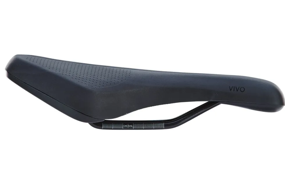 Mountainbike-Sattel, mit Fixierungsskala, Farbe: schwarz