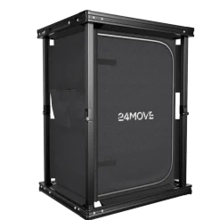 24MOVE® Campingküche BERGAMO faltbar, Aluminium Reiseküche mit Arbeitsplatte, Staufächern & stabilem Gestell für Camping
