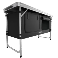 24MOVE® Campingküche PRAIA faltbar, höhenverstellbarer Campingschrank Alu Reiseküche mit Arbeitsplatte und Staufächern, Outdoor Camping, tragbar