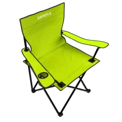 24MOVE® Campingstuhl Faltstuhl, hellgrün, mit Getränkehalter und Tragetasche Outdoor, faltbar max. 100kg, Angerstuhl, Klappstuhl